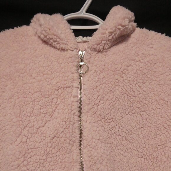 WEEKEND EDITION | small | Light Pink Hooded Teddy Jacket | Loop Zip Pull | GUC - Picture 5 of 16